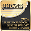 J.D. Power badge for 2024 Certified Financial Health Support – Banking & Payments